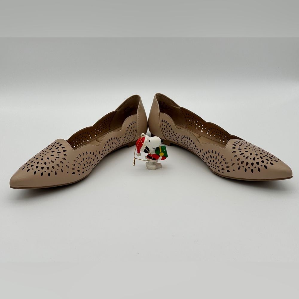 NEW APT.9 Womens Casual Flats Beige Faux Leather Pointed Toe